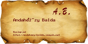 Andaházy Balda névjegykártya